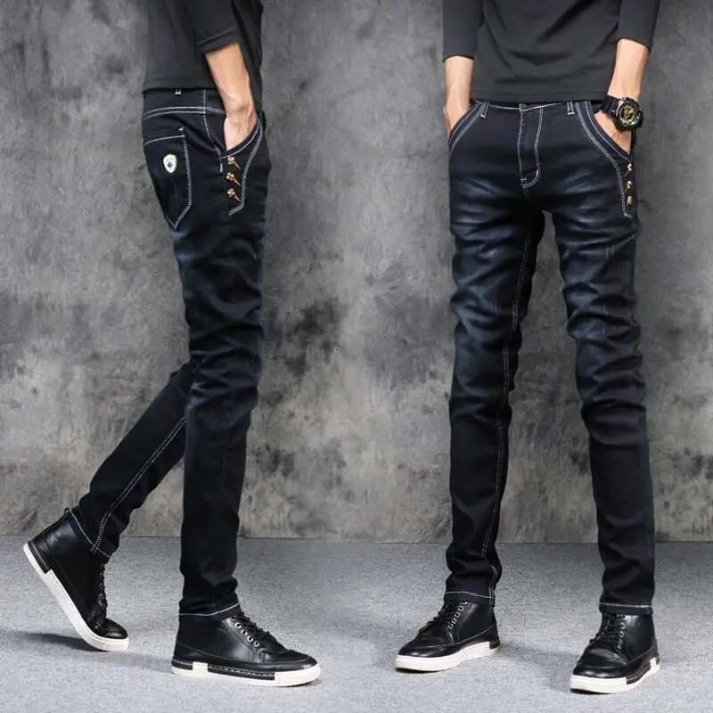Fashion Designer Men s Tight Jeans, Snowflake Washed Elastic Casual Pants, Outdoor Sports Straight Tube Skateboarding Streetwear Summer 2025 New Items