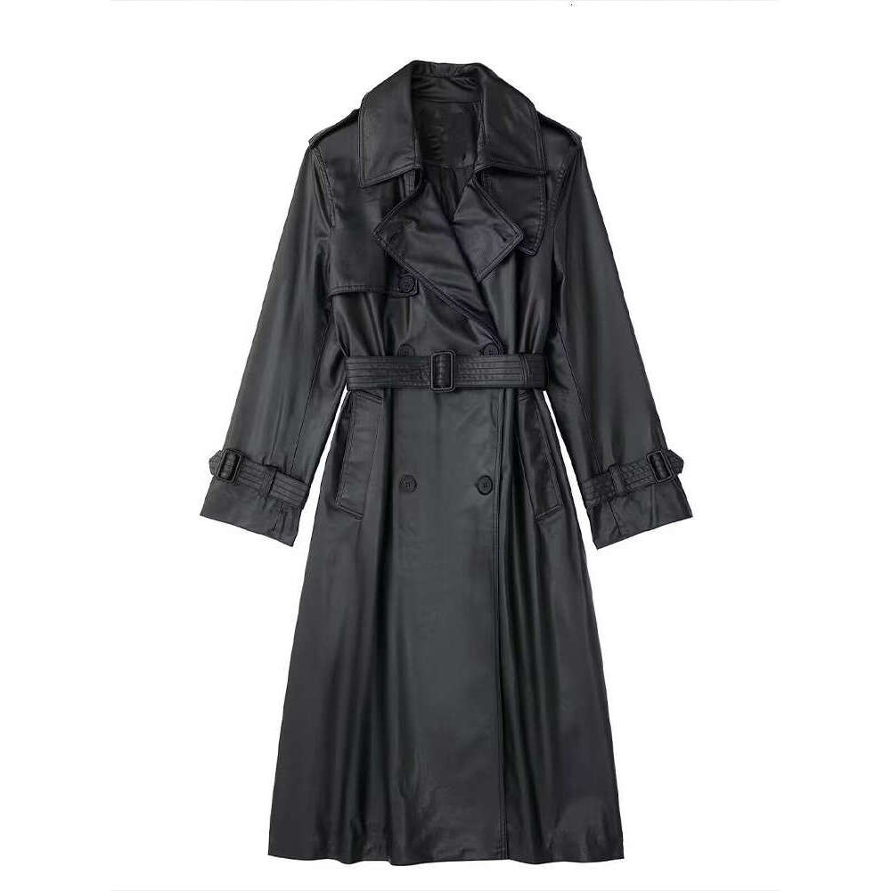 2024 Spring New French Style Personalized Fashion Elegant Leisure 100 PU Imitation Leather Windbreaker