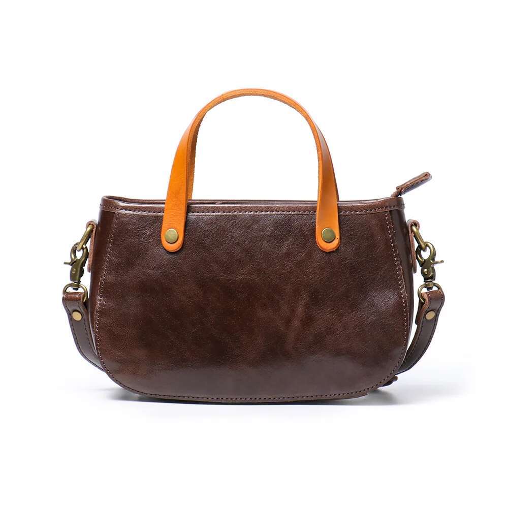 LUOKIR Vintage Women's Genuine Leather Handbag Fashionable Versatile Shoulder Bag Multicolor Cowhide Crossbody Bag