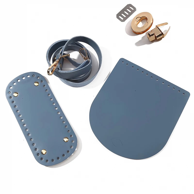 7pc Set Handmade Bag Bottom Flap Cover Hardware For Bags DIY Handbag Shloulder Straps Knitting Crossbody 250311