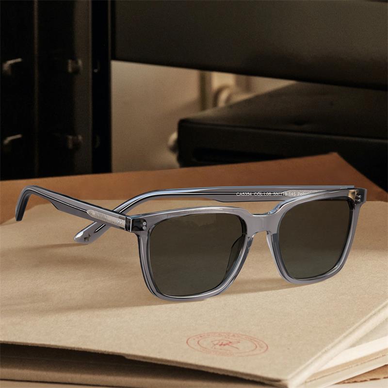 CARFIA Men's Acetate Polarized Square Sunglasses Modern Retro Style with Unique Color Combos with box