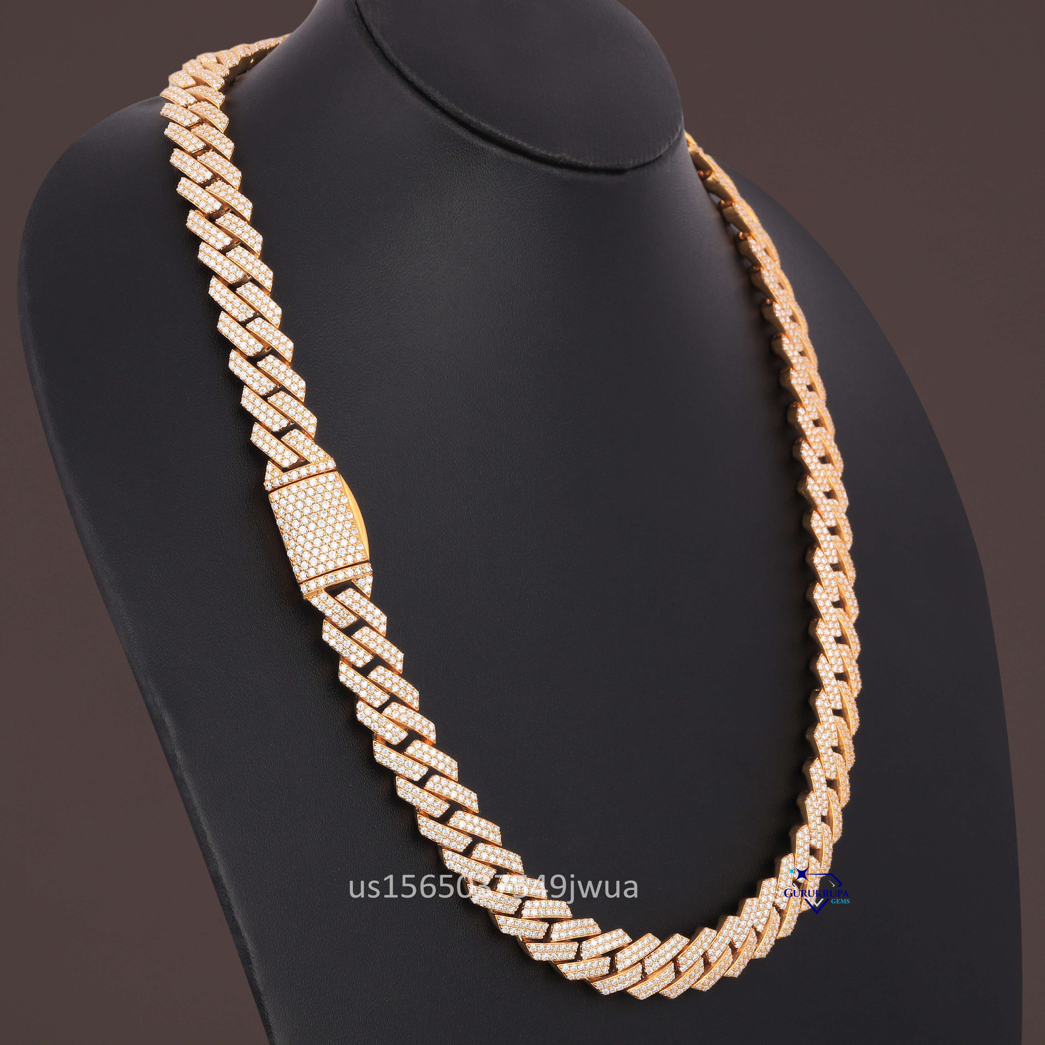Wholesale Custom 14k Real Solid Yellow Gold Miami Cuban k Moissanite Dia Chain for Rappers Man Women Necklace