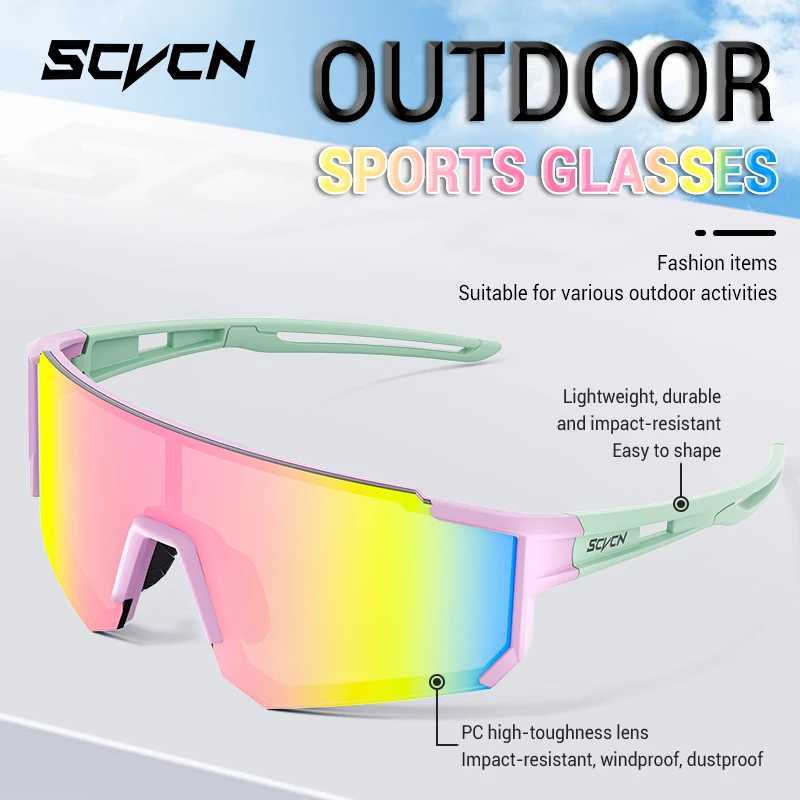 SCVCN Cycling Glasses Outdoor Sports Running Bicycle Sunglasses Men MTB Cycling Glasses UV400 Women Road Bike Glasses X250311