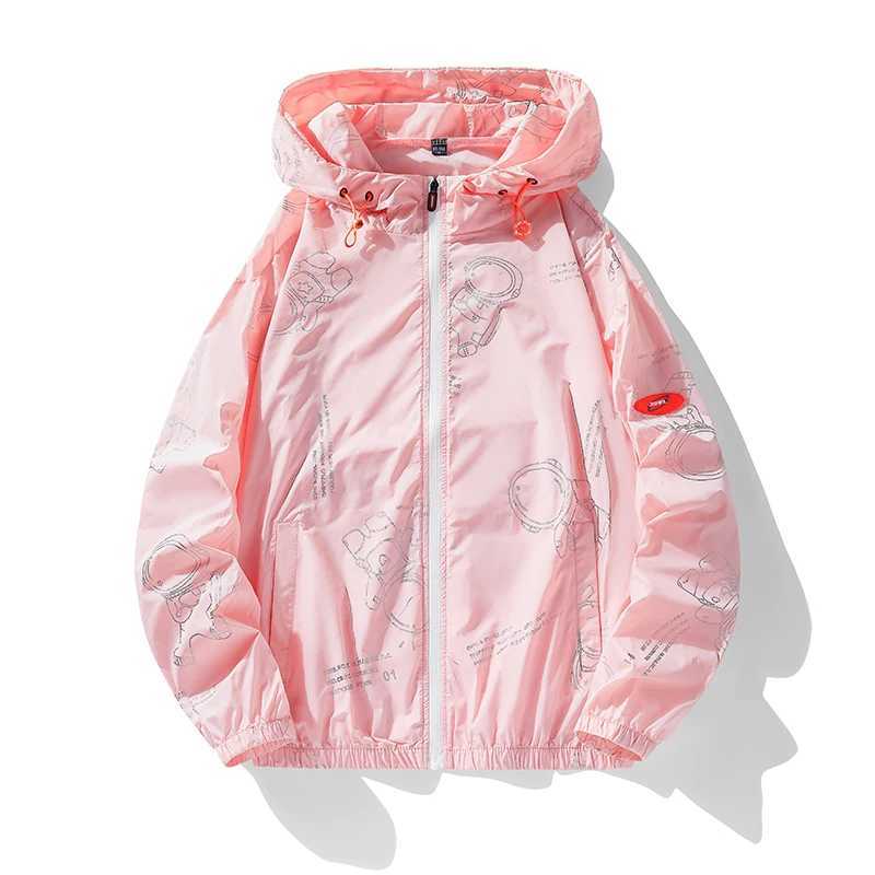 Mens summer trendy version thin ice silk color matching thin breathable UV resistant and sun proof clothing mens jacket oT250311