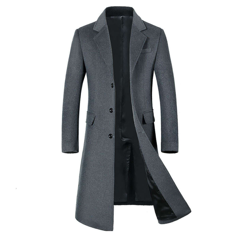 Woolen Extended Thickened Woolen Coat, Business Casual, Middle-Aged And Young Men's Coat