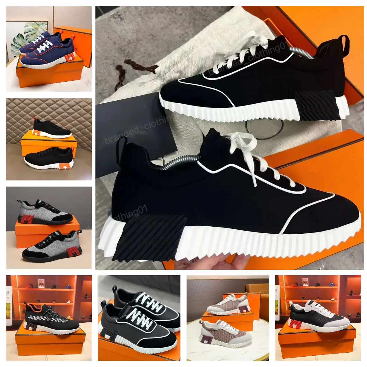 Bouncing Sneakers Designer Suede Casual Shoes Trainers Breathable Patchwork Mesh Running Shoe Men Bounce Women Sneaker Non-Slip Rubber Sole Flat Trainer