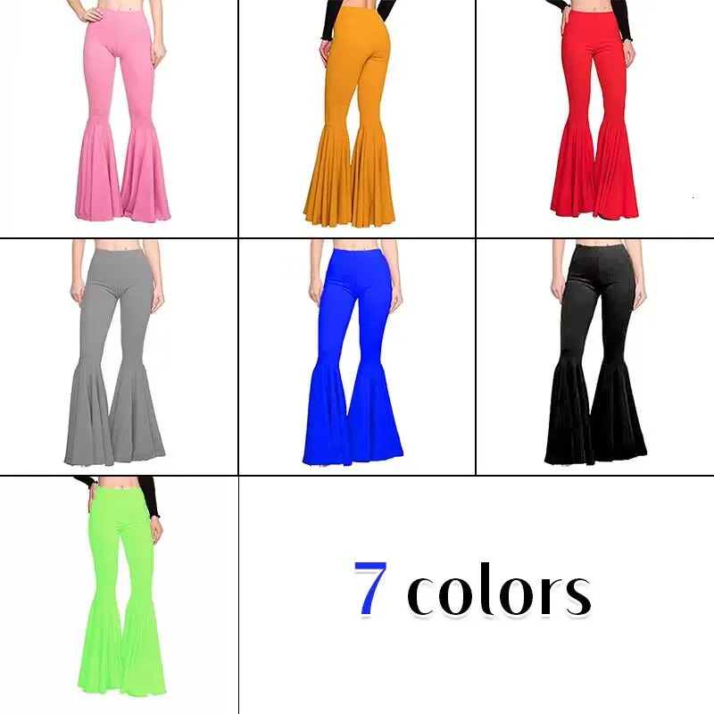 Womens High Waist Skinny Flare Pants Slim Fit Stretchy Trousers Yoga Flared Pants Streetwear Lady Bodycon Sexy Bell Bottom Tights 250305