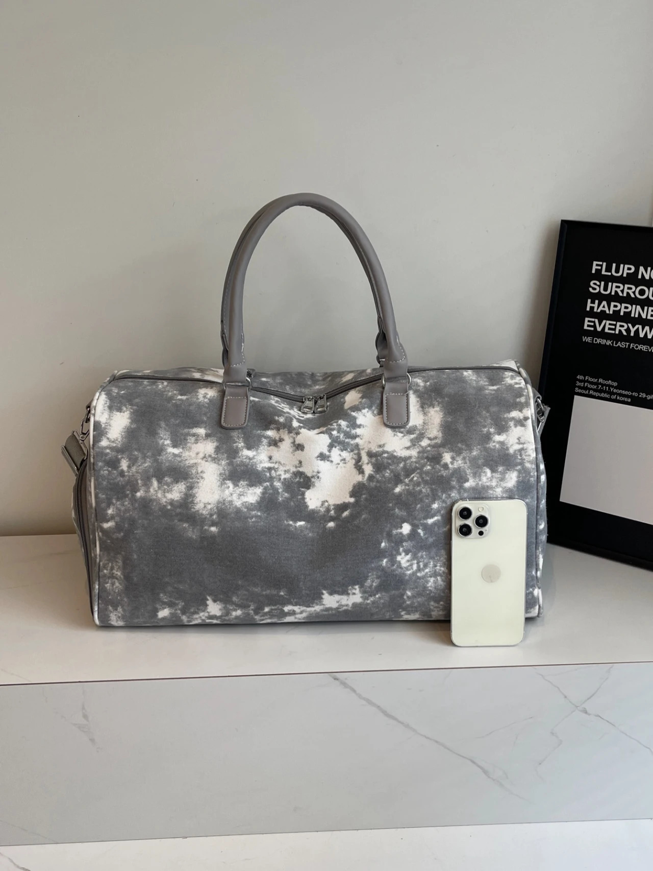 Fashion canvas tie dye womens travel bag y ner Boston large capacity shoulder cross with shoe company 250311