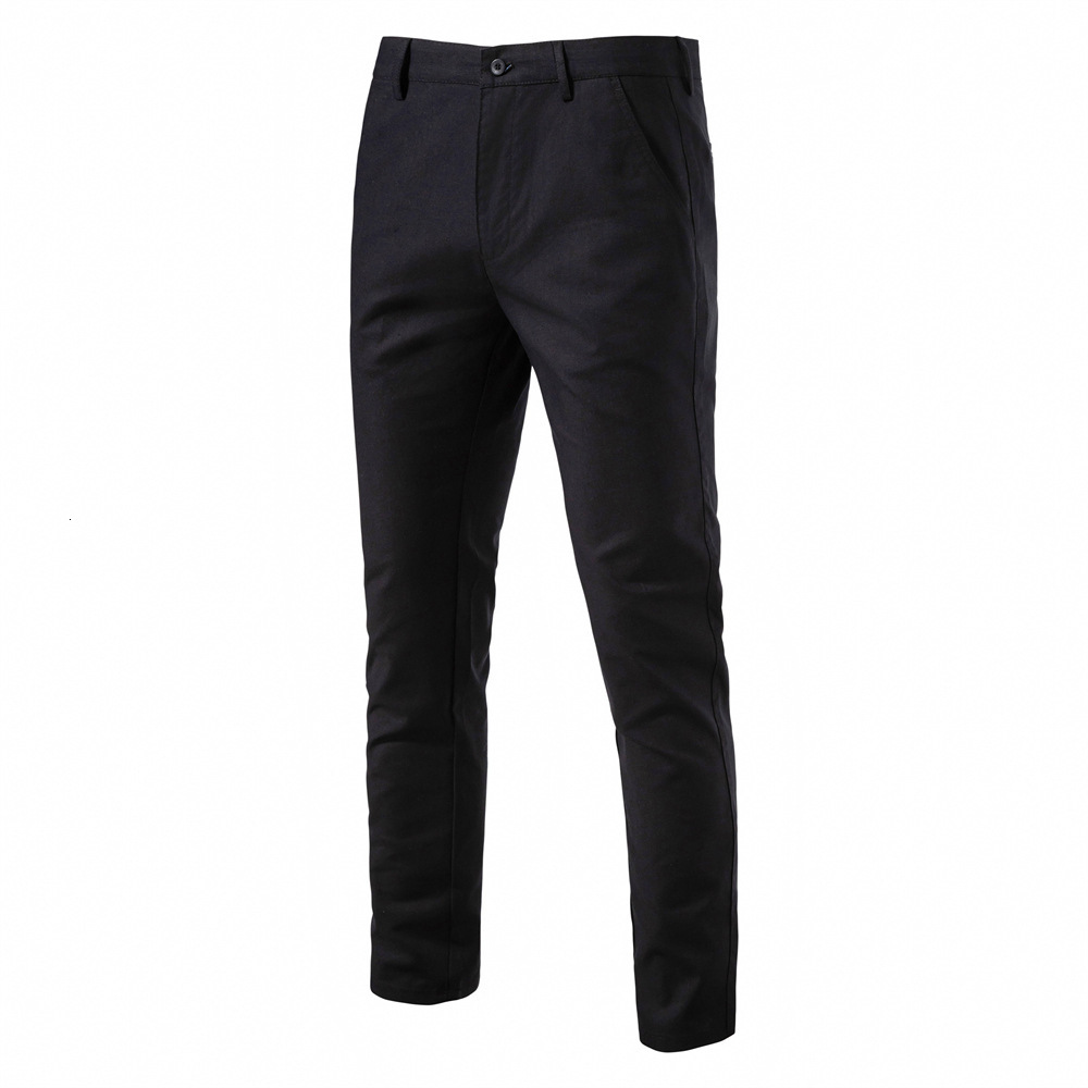 Autumn New Cotton And Linen Casual Breathable Straight Tube Youth Solid Color Versatile Men's Pants