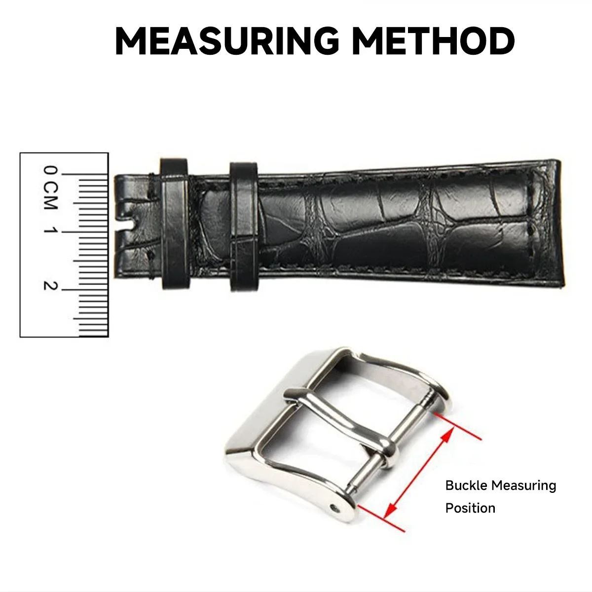 Stainless Steel Pin Clasp Watch Bands - Adjustable Fit for 18/20/22mm Wristwatches