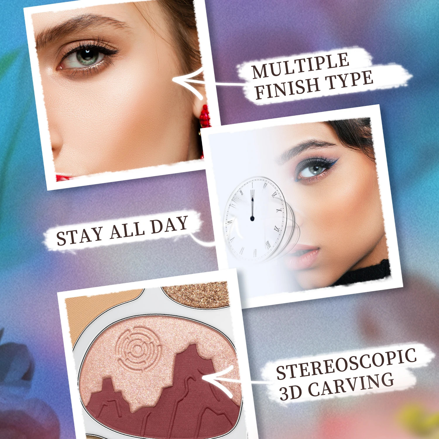 CATKIN Eyeshadow Blush Full Face Matte Shimmer Glitter High Pigmented Face Highlighter Shading Powder 250306