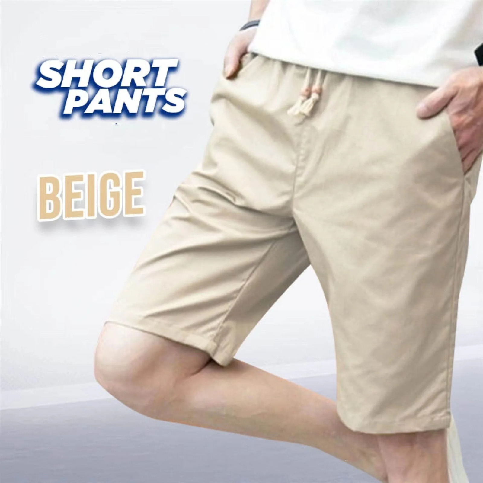 summer mens plus size sports shorts pure cotton casual pants mid length shorts beach pants comfortable cropped pants 250310