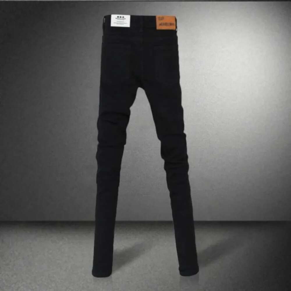 2025 Men s Pants New Casual Zipper Designer Men s Jeans Denim Pants New Trend Fashionable Black Slim Fit Elastic Pencil Pants Men s Style