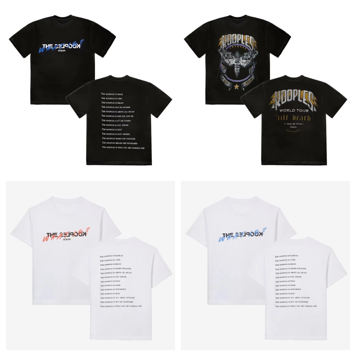 Designer Men's T Shirts Vintage Graphic Printing Cotton Kooples Brand Style Women and Men Unisex Casual T-shirt SIZE S-3XL