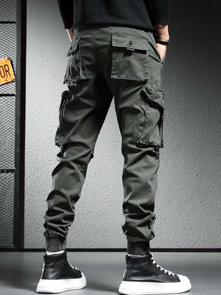 High Street Hip hop Retro Multi Pocket Work Pants Men s Fashion Designer Brand Jeans Loose Wide Leg Straight Leg Casual Pants 2025 Summer New Item