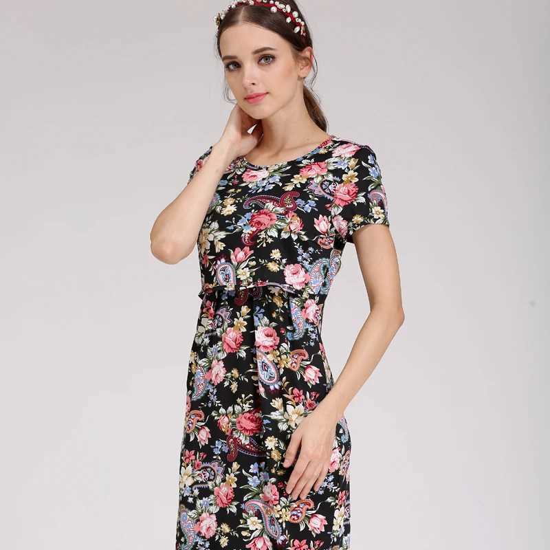 Emotion Moms Summer Casual Maternity Clothes Nursing Clothing Nursing Dress Pregnancy Dresses for Pregnant Women Maternity DressT250311