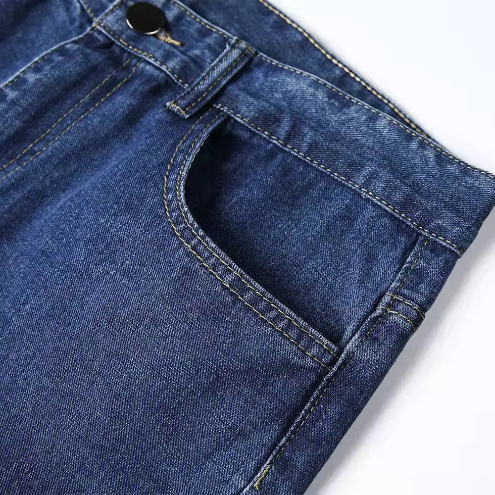 Mens Jeans Korean Version Student Casual Pants High Street Straight Loose Wide Leg Black Grey Blue Baggy 250311