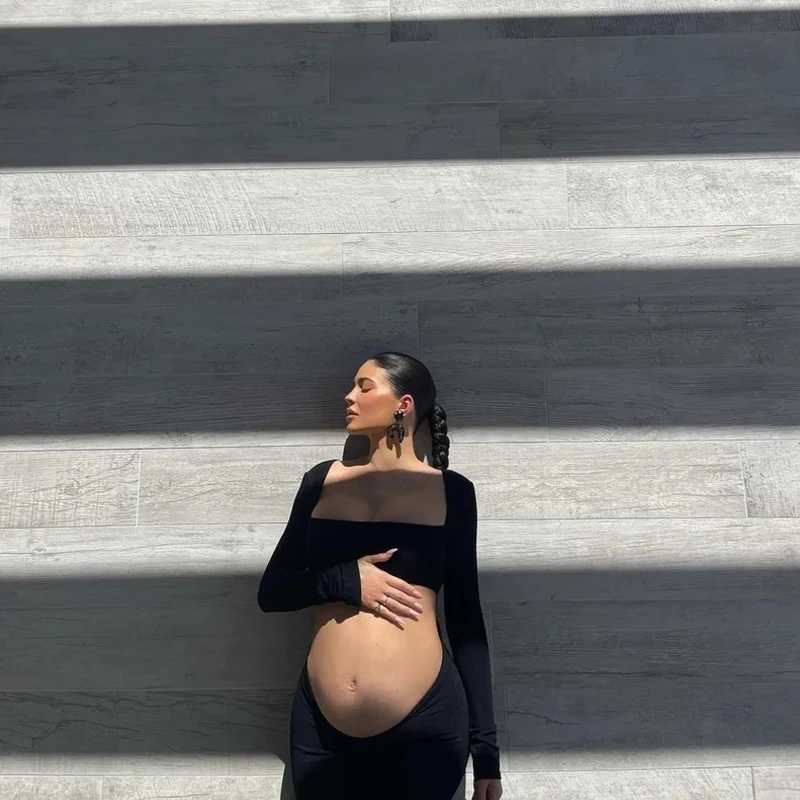 One piece black cut dress inspired by pregnant women Y2K fashion X250224