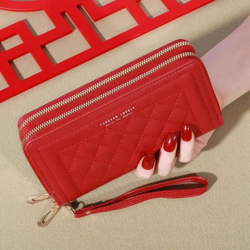 Long Womens Wallet Female Purses Tassel Coin Purse Card Holder Wallets Double Zipper Pu Leather Clutch y Money Phone Bag 250311
