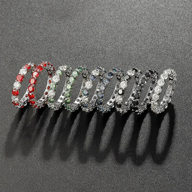 PANSYSEN 4MM 03CT D Color VVS1 Rings for Women Engagement Wedding Bands 925 Sterling Sliver Ring Wholesale 250213