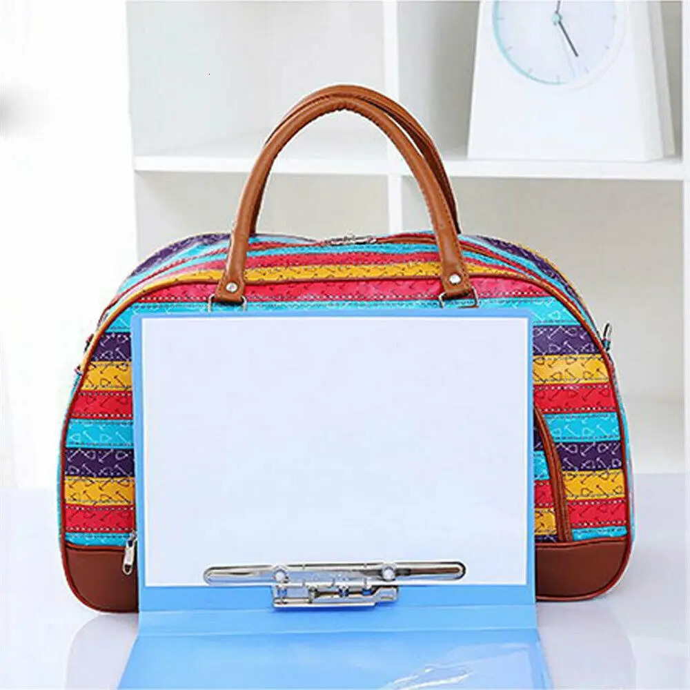 Men Women PU Leather Portable Holdall Handbag Travel Bag Luggage 250311