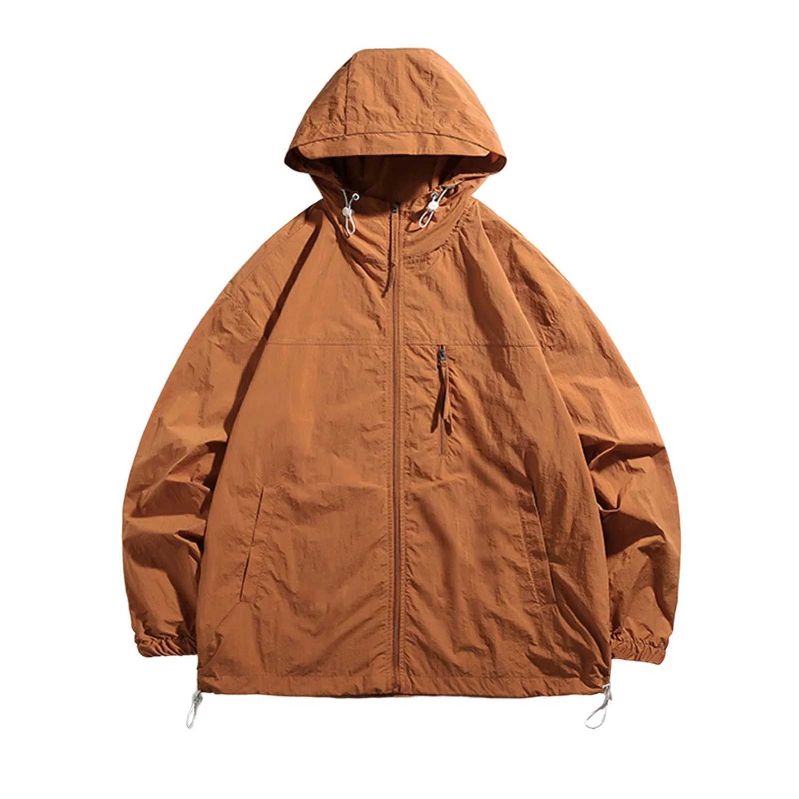 Anorak No 8 Mens Summer And Autumn Sunscreen Windproof And Rainproof Autumn And Winter MenS Stand Collar Casual Zipper JacketT250311
