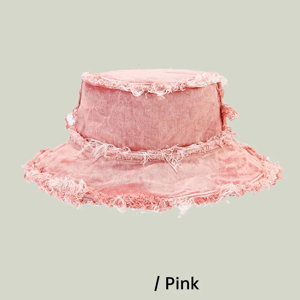 Gradient Color Cowboy Fisherman Hats For Women Men Female Japanese Jean Waist Bucket Basin Sun Shade Protection Bob Caps 250311