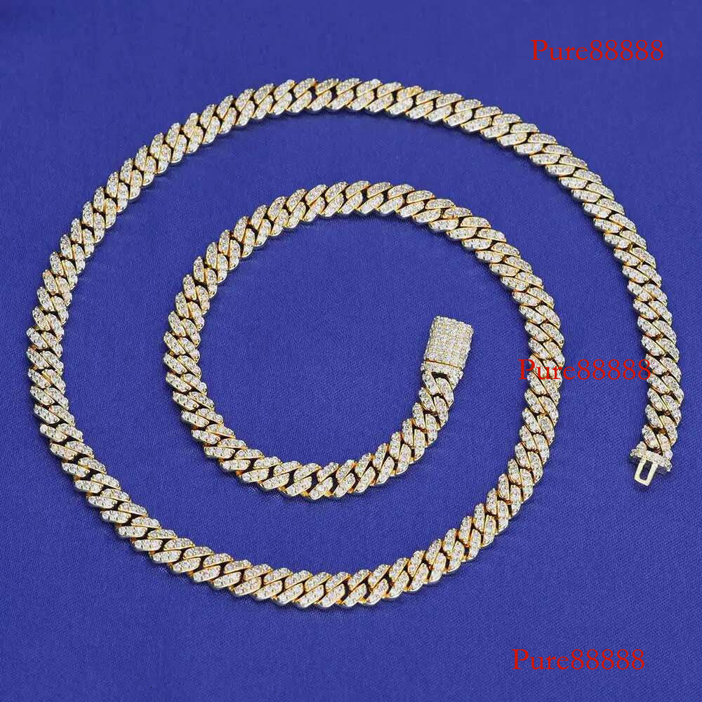 Christmas Gift Women's Customized Iced Sterg Sier 6mm k Chain VVS Moissanite One Row Dia Cuban Necklace