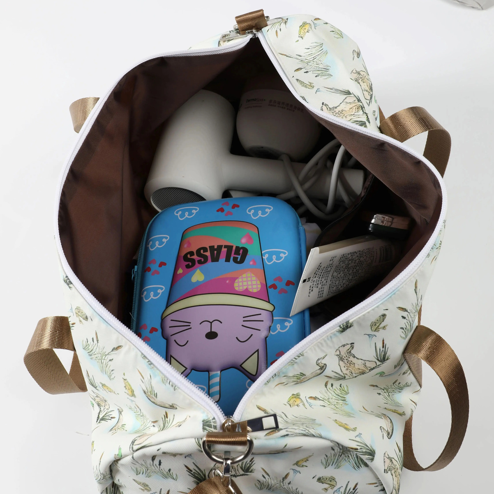 Multi functional printing durable waterproof n zipper large capacity camouflage travel bag 250311