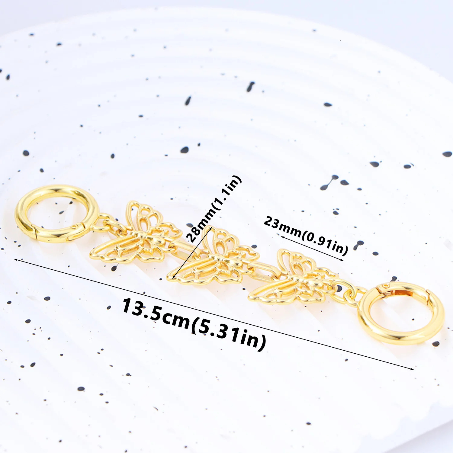 1PC Butterfly Purse Extender Chain Bag Strap Handbag Shoulder DIY Metal 250311