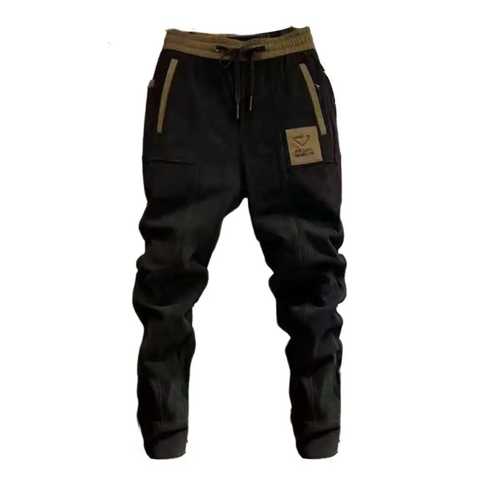 2025 Fashion Designer Summer Men s Casual Pants New Elastic Belt Comfortable Solid Color Corduroy Shrinkable Cuffs Men s Pants Daily Clothing