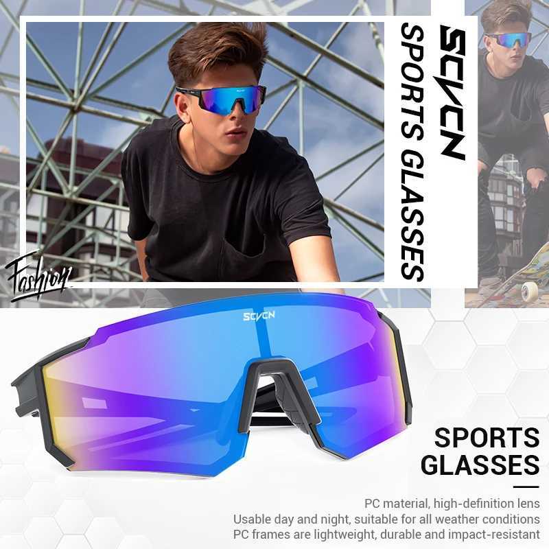 SCVCN Cycling Glasses Outdoor Sports Running Bicycle Sunglasses Men MTB Cycling Glasses UV400 Women Road Bike Glasses X250311
