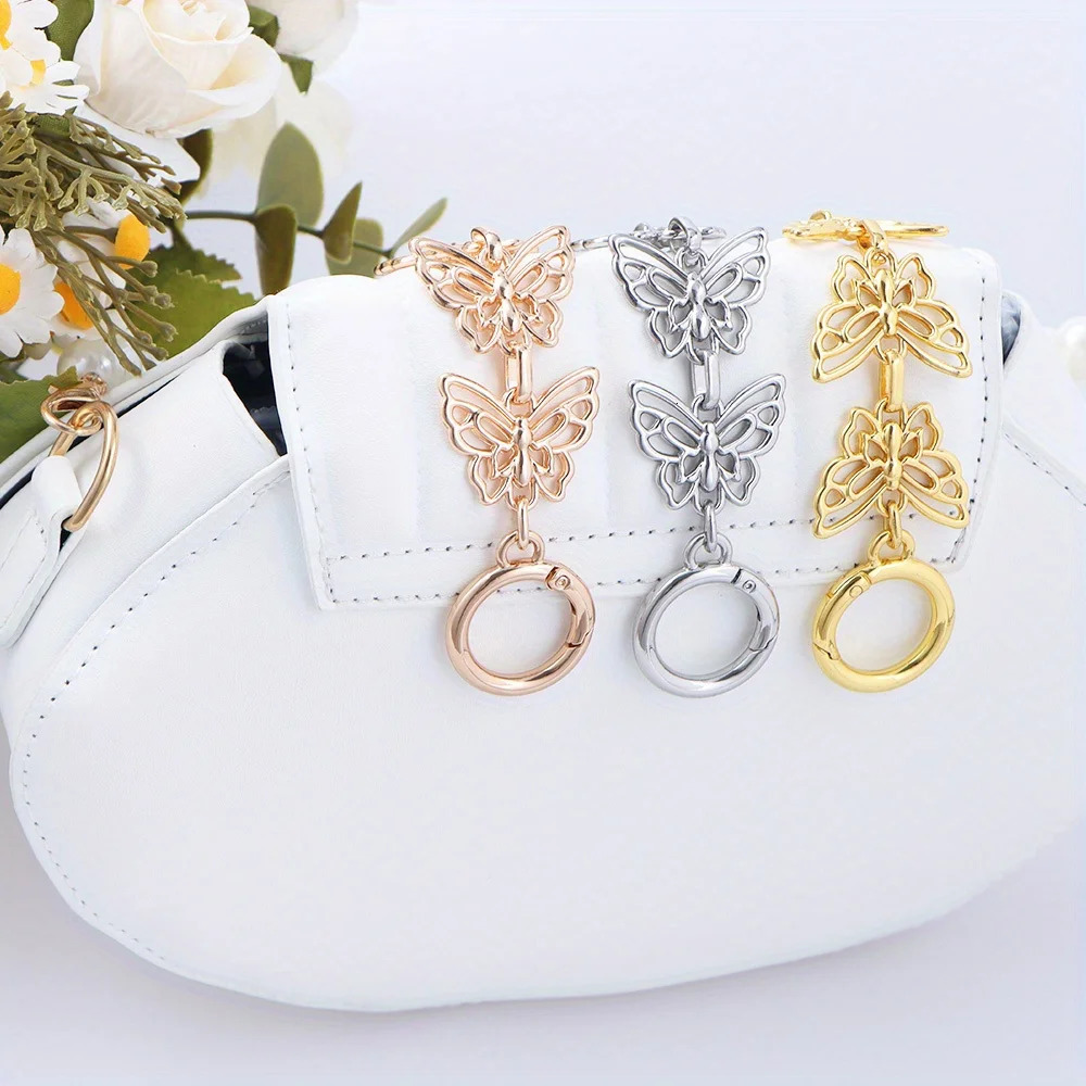 1PC Butterfly Purse Extender Chain Bag Strap Handbag Shoulder DIY Metal 250311