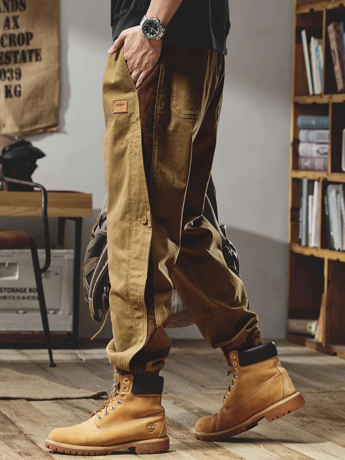 Fashion Designer Work Pants Men s Loose Leg Binding Casual Niche Personality Plankton Handsome Harem Pants Outdoor Loose Casual Pants 2025S New Style