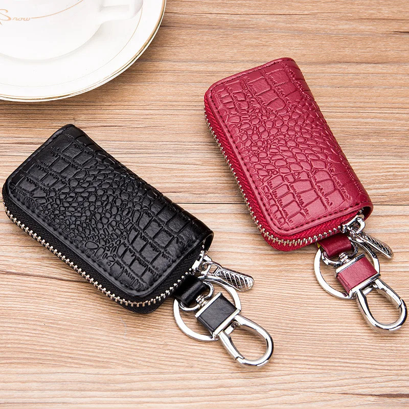Mini Key Holder for Car Keys Wallet Pouch Bag Premium Leather Keychain Housekeeper Case Unisex Organizer Purse 250311