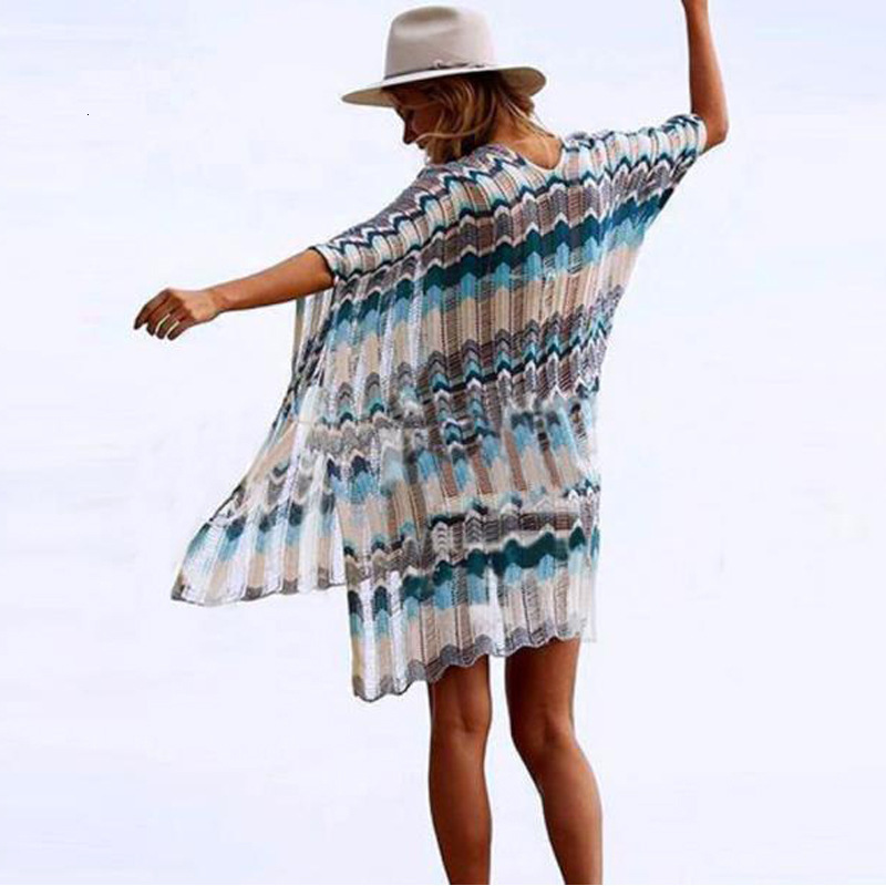 New Hollowed Out Knitted Beach Cover, Swimsuit, Bikini Vacation Sunscreen, Women's Clothing