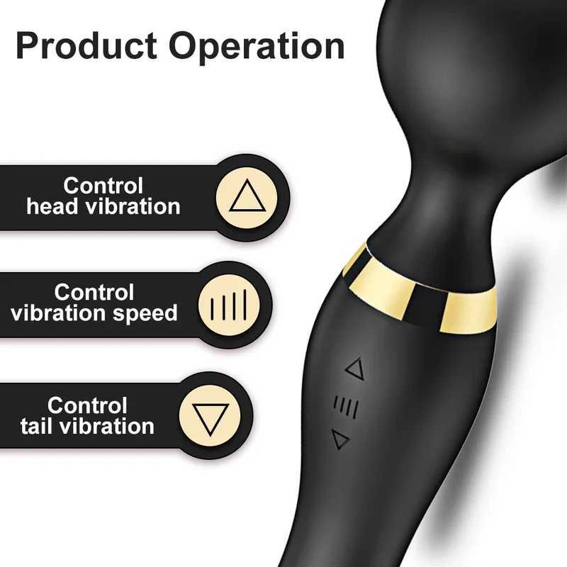 Powerful for Women Double Heads AV Magic Wand Massager Stimulator G Spot Female Sex Toy Adults GoodsXJ250311