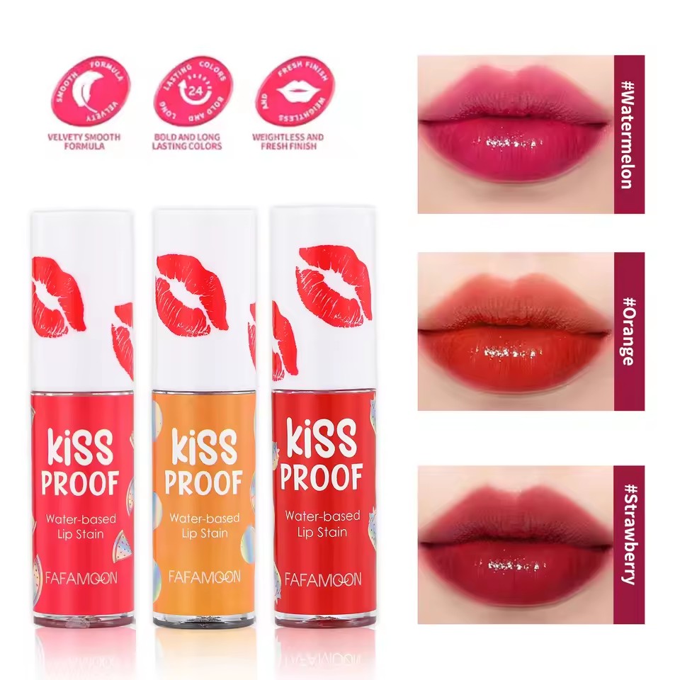 Tint Dyeing Liquid Lipstick and Blush 2 in 1 Waterproof Mirror Lip Gloss Water Lip Tint Non-sticky Lip Eye Cheek Makeup Cosmetic