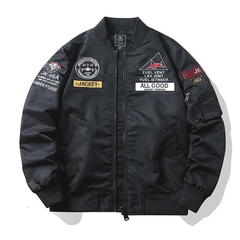 Embroidered Trendy Brand Pilot Men's Spring And Autumn Workwear Top Plus Size Motorcycle Baseball Jacket