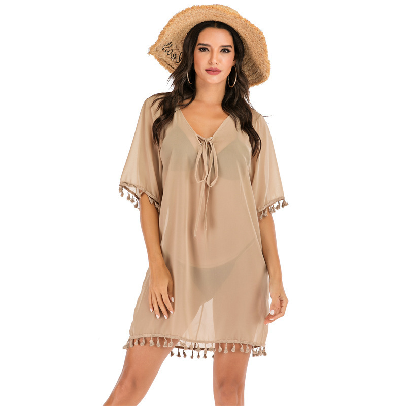 New Beach Bikini Top With Fringe And Edge Wrapped Chiffon Shirt For Vacation Outerwear