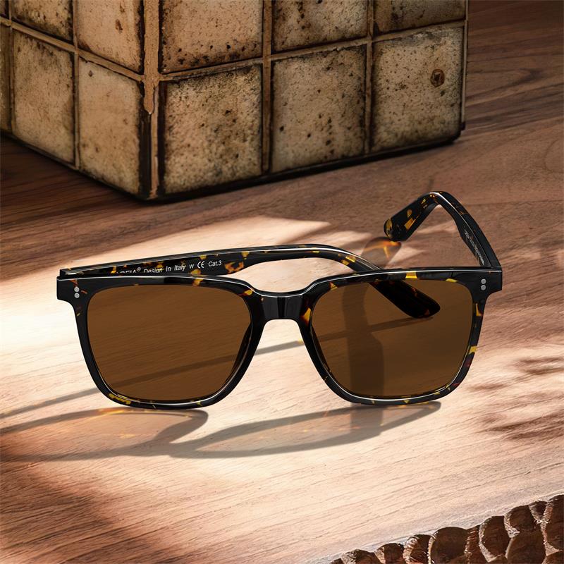 CARFIA Retro Acetate Polarized Sunglasses for Men UV400 Protection Driving Outdoor Anti-Glare Sun Glasses With Box