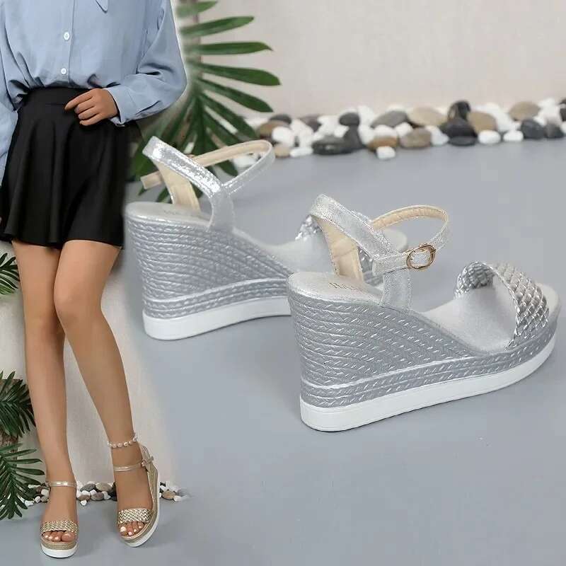 Wedge Women's Summer with Open Toe Thick Sole Casual Shoes Sandals Women Designers