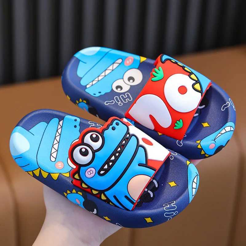 Cartoon Dinosaur Children Slippers Boy Girls Casual Shoes Flat Beach Water Shoes Indoor Soft Kids Cute Flip Flops for Boy GirlT250312