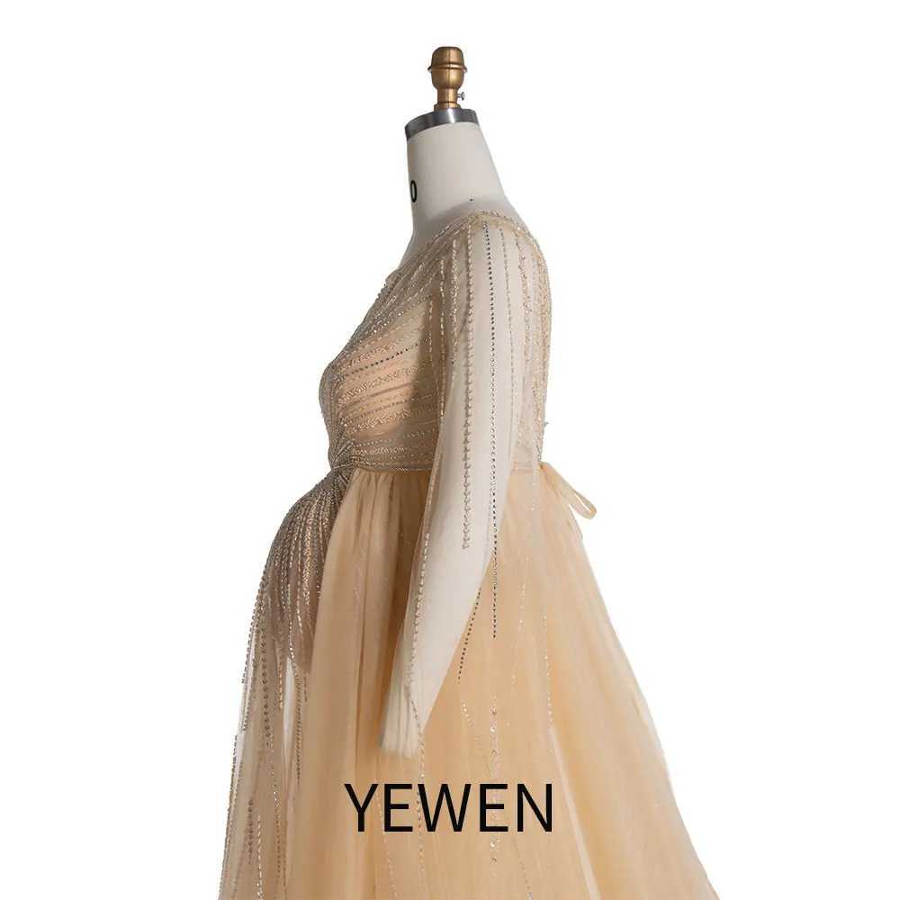 Hand-Beaded Maternity Dress for Photoshoot Elegant Photography Gowns YW24074 X250224