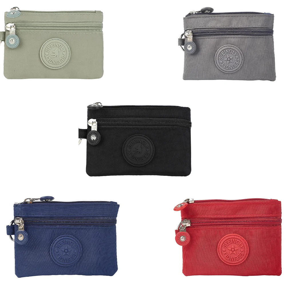 Small Solid Canvas Coin Bags Kids Money Purse Students Bus ID Credit Card Holoder Keys Earphone Pocket Storage 250311