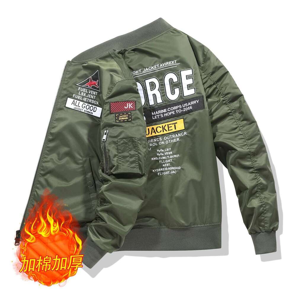 Embroidered Trendy Brand Pilot Men's Spring And Autumn Workwear Top Plus Size Motorcycle Baseball Jacket