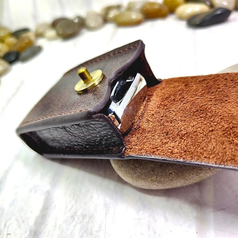 Leather car key case on belt holder with bag waist wallet pocket organizer jacket mens 1652C 250311