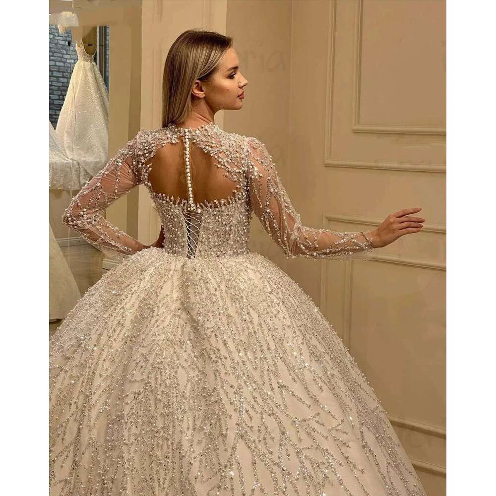 African Long Sleeve Dress, Bridal Beading Strapless, Arabian Dance Dresses, Plus Size, Shine, 2024, Customized