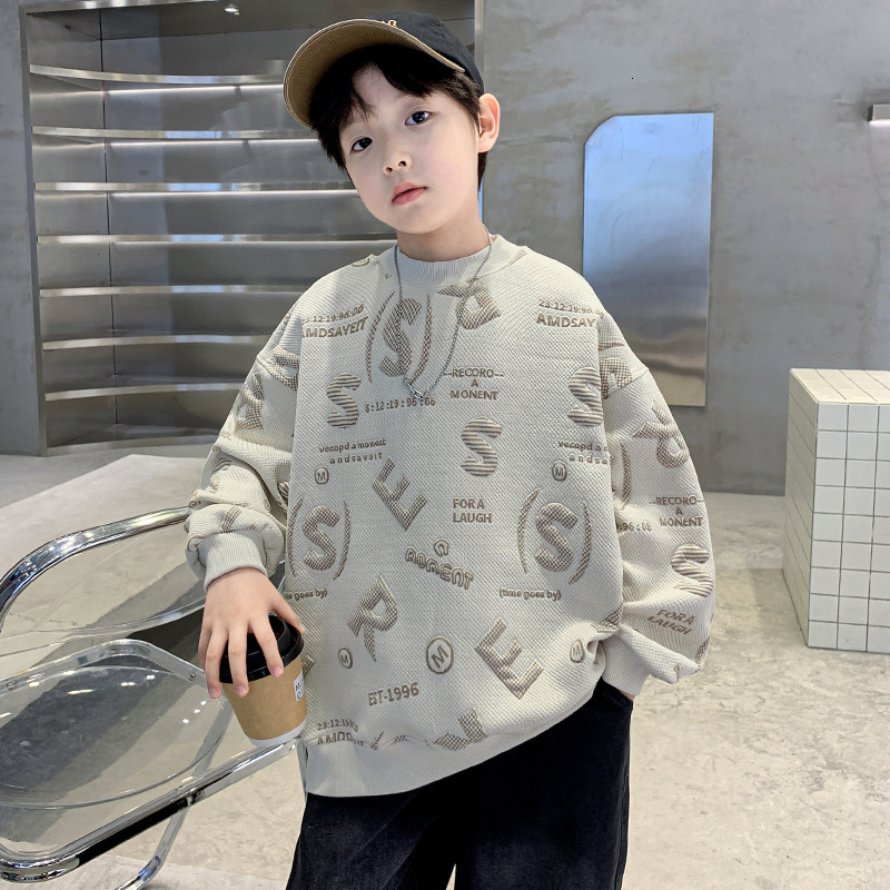 Ddmyshoesvip Autumn Hoodie New Style Handsome Top Middle And Large Children S Boys Spring Bottom Shirt Trendy