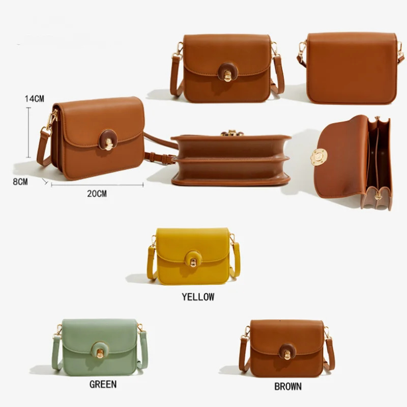 Fashion Women Crossbody Bags Simple Flap PU Leather Female Shoulder Bags Ladies Small Square Sling Bags Casual Handbags 250310